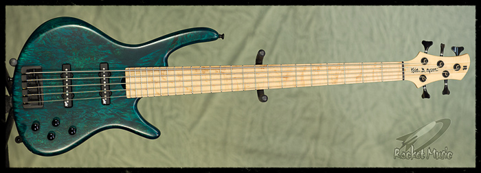 Roscoe Century Standard Plus 5 (Burl Maple, Trans Teal) **SOLD**